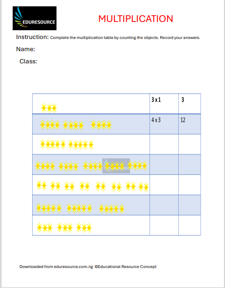 Multiplication Worksheet